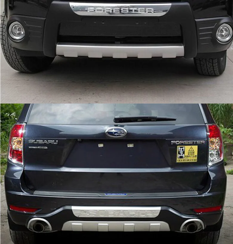Защитная накладка на передний и задний бампер из АБС пластика для Subaru Forester 2008 2009