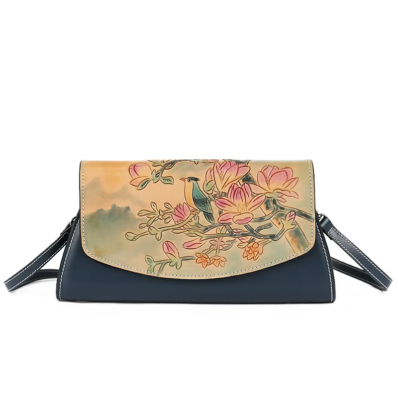 

Shoulder Messenger Small Square Bag 2021 Summer Ladies Leather Handbags Leather Carving Retro Bag Women Crossbody Bag Satchels