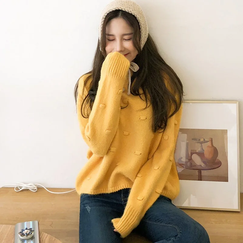 BGTEEVER Casual Loose O-neck Autumn Winter Oversize Sweater Women Warm Chic Pullovers Jumpers Female Knitted Sweaters 2019 | Женская