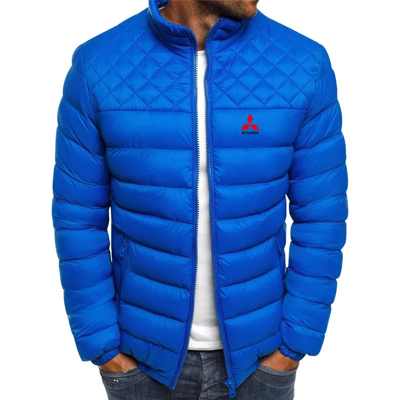 

Mitsubishi Car LOGO Winter Men's Warm Jacket Slim Casual Hooded Jacket Cotton Thicken Parker Jacket S-3XL