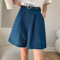 spring 2021 new style suit shorts womens five point pants loose high waist slim slimming casual wide leg pants trousers women
