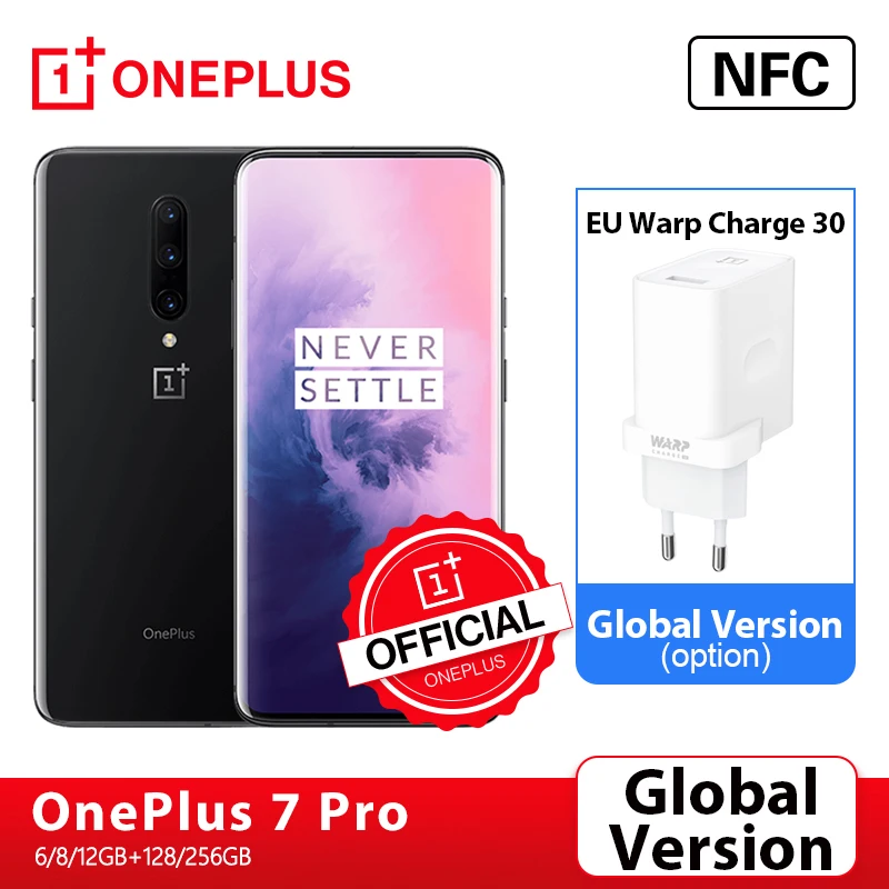 Глобальная версия OnePlus 7 Pro смартфон 6 ГБ 128 48MP камеры Snapdragon 855 2K + жидкость активно