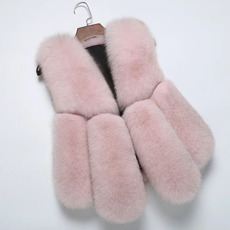 

Short Fox Fur Vest For Women Natural Whole Skin Genuine Fox Fur Coats Sleeveless Slim Woman Overcoats Luxury 2020 Winter Fashion