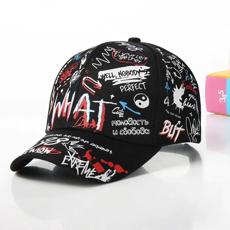 

2020 Hip Hop Graffiti Printing Baseball Cap Unisex Punk Outdoor Cotton Shade Hat Men Women Summer Caps Adjustable Leisure Hats