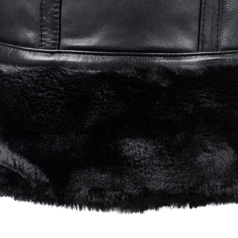 Мужская шапка из натуральной овечьей кожи новинка зимы 2021 кожаные шапочки и