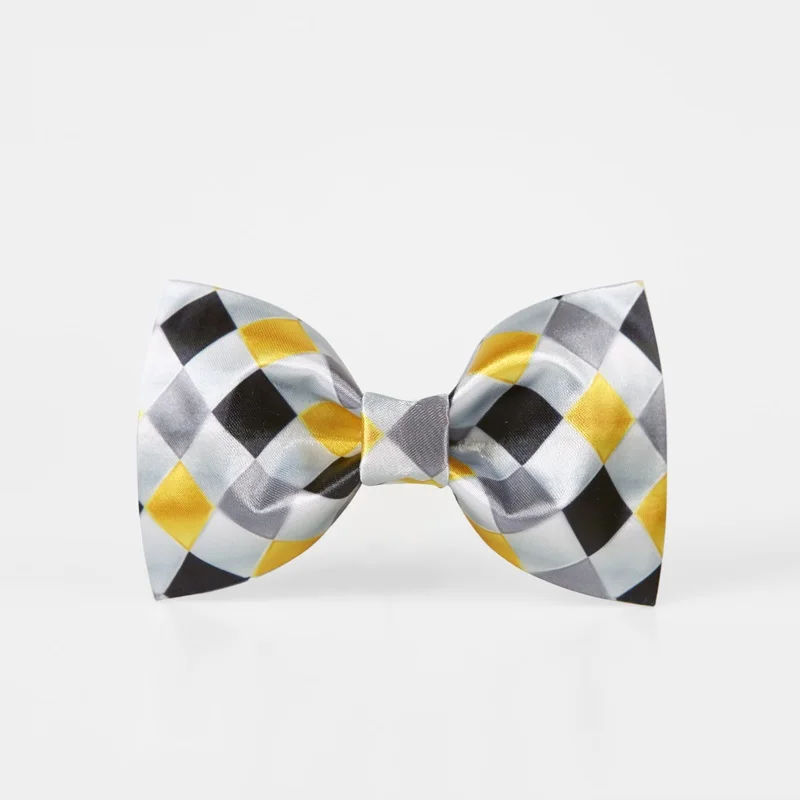 

High Quality 2020 Men Bow Tie Fashion Geometric Patterns Bowties Butterfly Colorful Checkered Bow Ties Yellow Black White