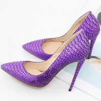 classic design office celebrity brand thin high heel pumps snakeskin leather pointed toe party shoes banquet bridal shoes c010b