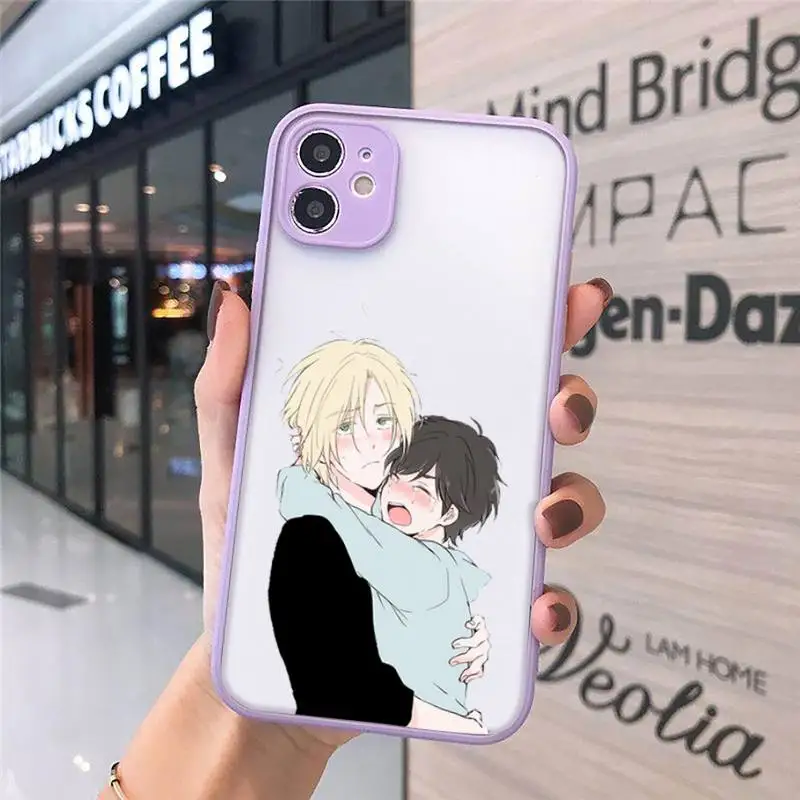 

Banana Fish Phone Case purple matte transparent For iPhone 7 8 x xs xr 11 12 pro plus max mini Clear Funda