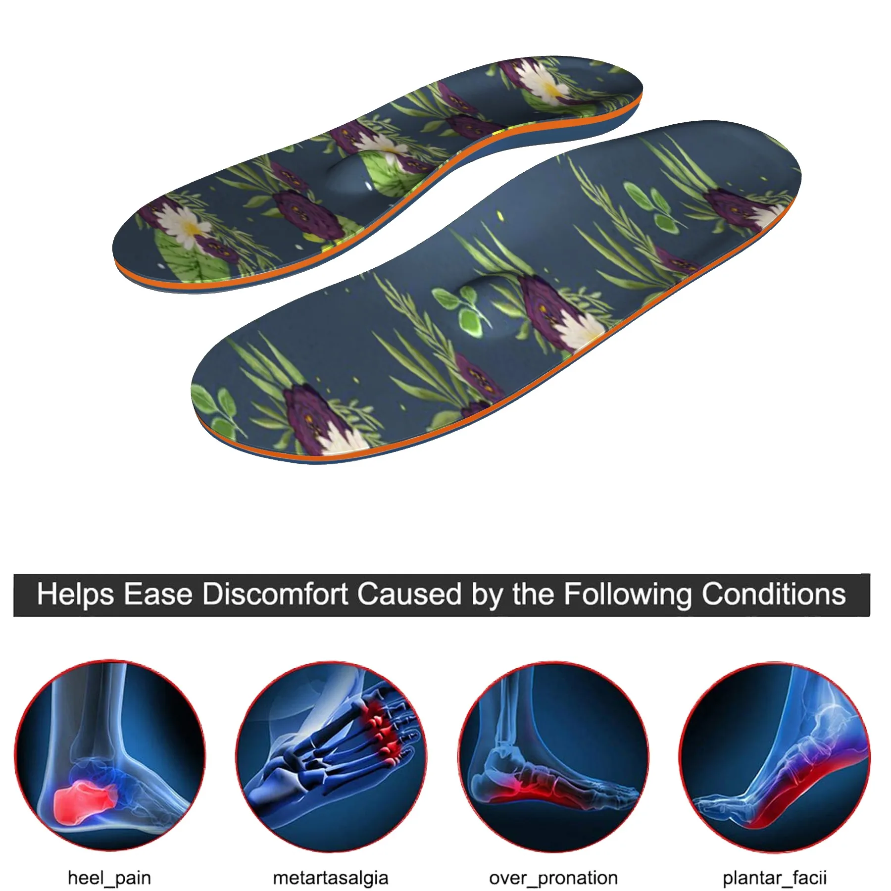 Plantar Fasciitis, Metatarsal Arch Support, Sports Soles, Flat Foot Pain, Heel Spur Orthopedic Pads Orthopedic Insoles