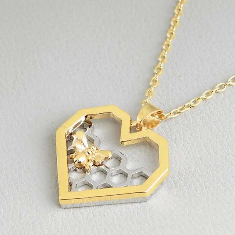 Сердце Форма кулон соты ожерелья для женщин и мужчин творчески романтичные