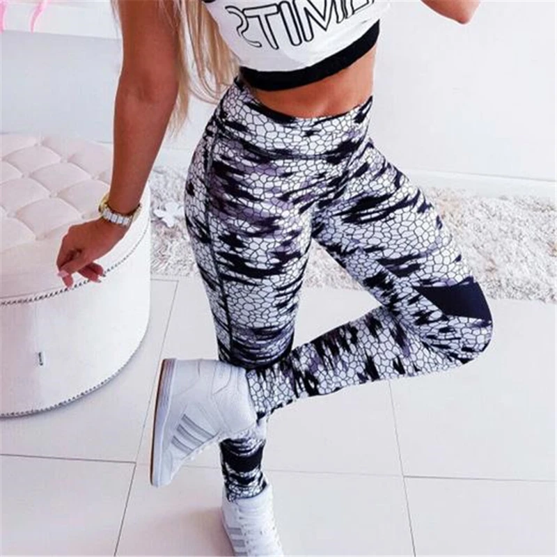 Женские Штаны Для Йоги модные Компрессионные Леггинсы для спортзала штаны с