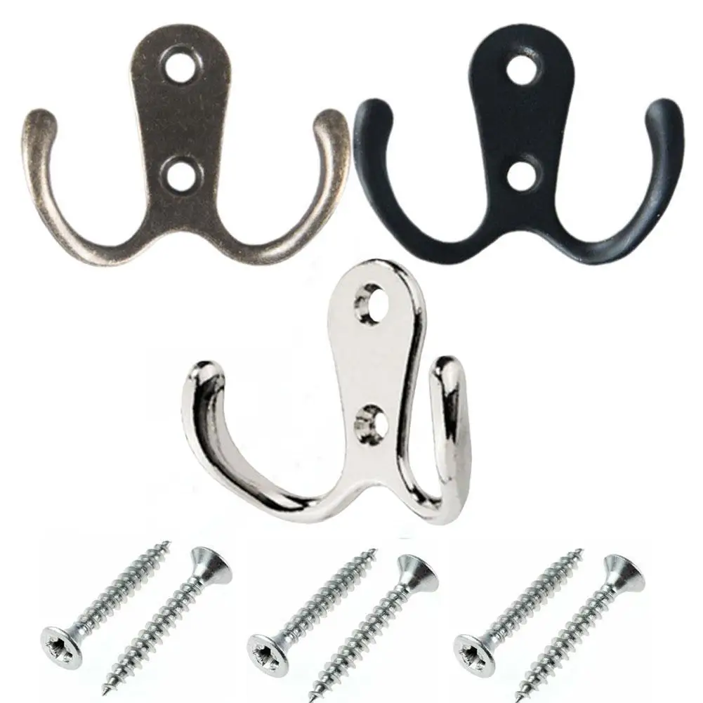 

2021 большой двойной крючок для халата из цинкового сплава крючок для одежды высококачественные и прочные крючки Крючки для хранения одежды ...