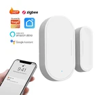 Умный датчик открытия окон и дверей, автоматизация домашней безопасности, Поддержка приложения Tuya Smart Life, сигнализация в режиме реального времени, Alexa Google Home Voice,Zigbee Hub