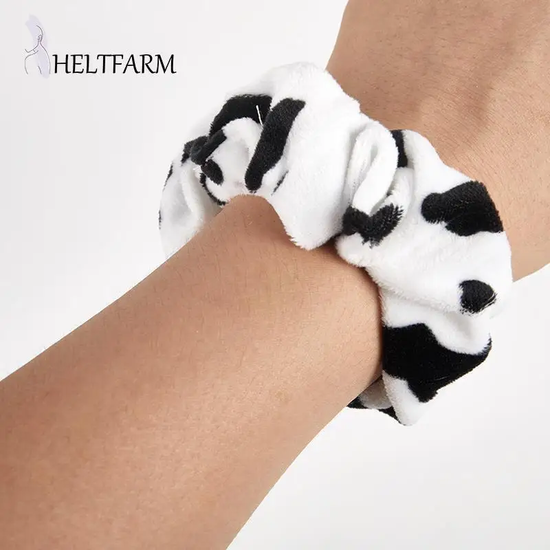 

Cow Pattern Velvet Hair Ring Scrunchie Girls Elastic Hair Bands Tie Headdress Rubber Band Accessories Tie Hair Rope Ponytail