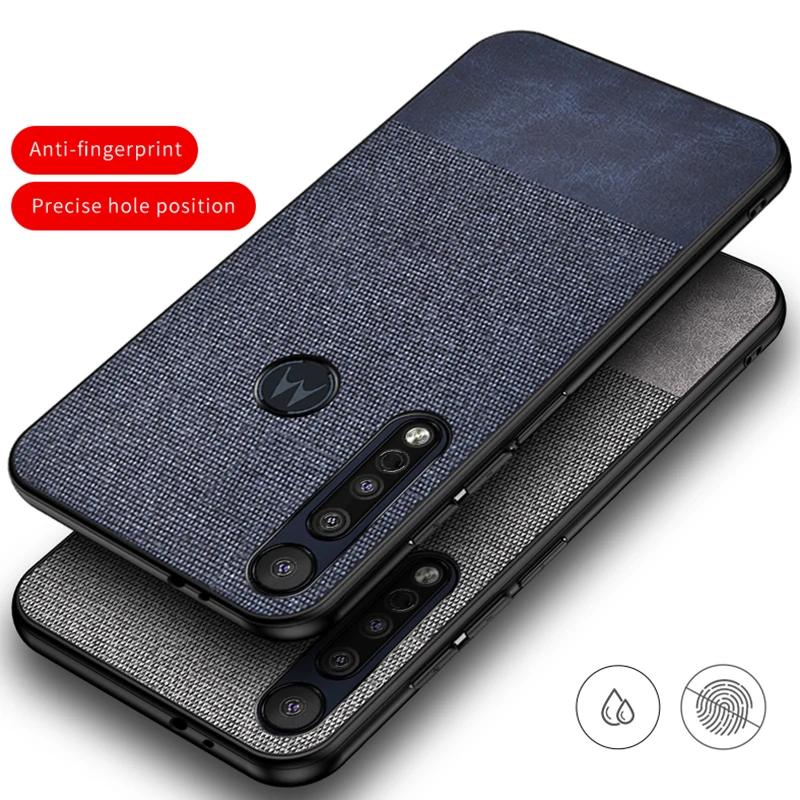 Чехол для Motorola Moto G8 Plus роскошный тканевый жесткий чехол из ПК с полной задней