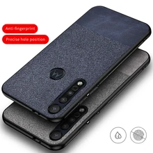 Чехол для Motorola Moto G8 Plus роскошный тканевый жесткий чехол из ПК с