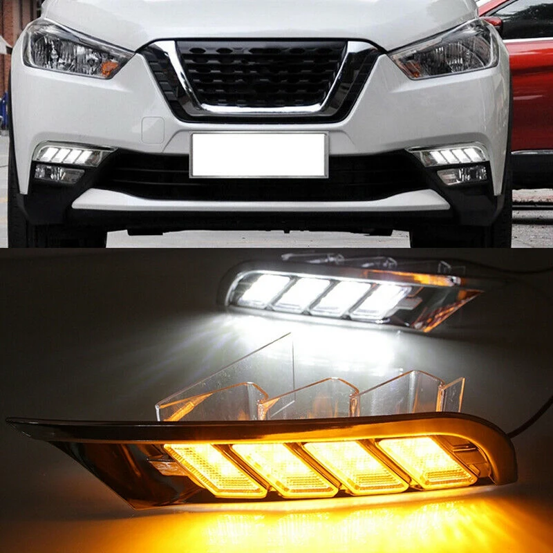 

Car DRL LED Daytime Running Light Fog Lamp Turn Signal for Nissan Kicks 2016-2020