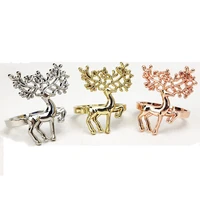 6pcslot christmas napkin ring cute durable delicate fawn buckle western food party dinner banquet home table decoration holder