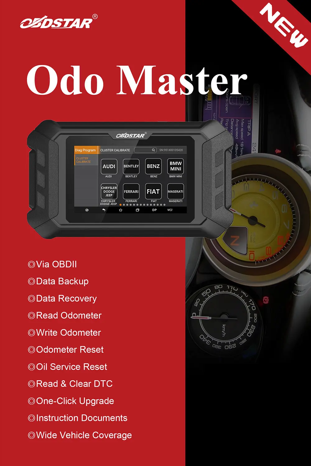 OBDSTAR ODO Master для регулировки одометра/OBDII и специальные функции заменить X300M программист