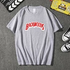 Футболка мужская с круглым вырезом, Модный пуловер, футболка с принтом на спине, с коротким рукавом, лето