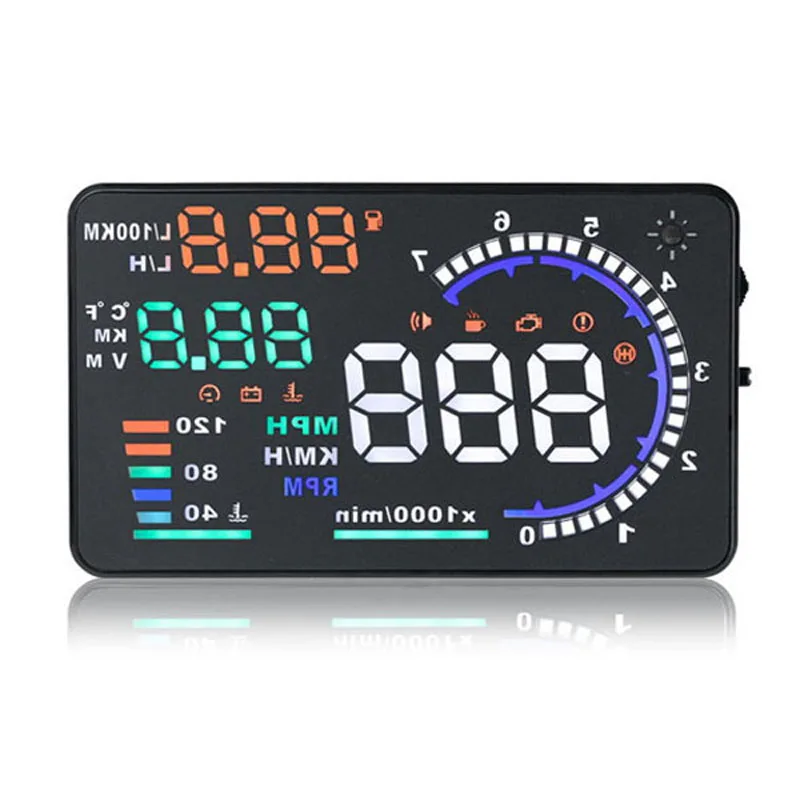 5 &quotБольшой Экран Авто HUD Дисплей км/h &amp миль в час) превышение скорости