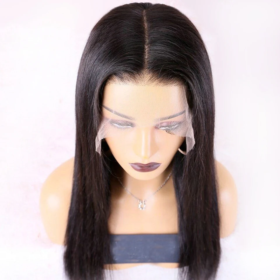 Прямые парики на сетке 2x6 из человеческих волос предварительно выщипанные с