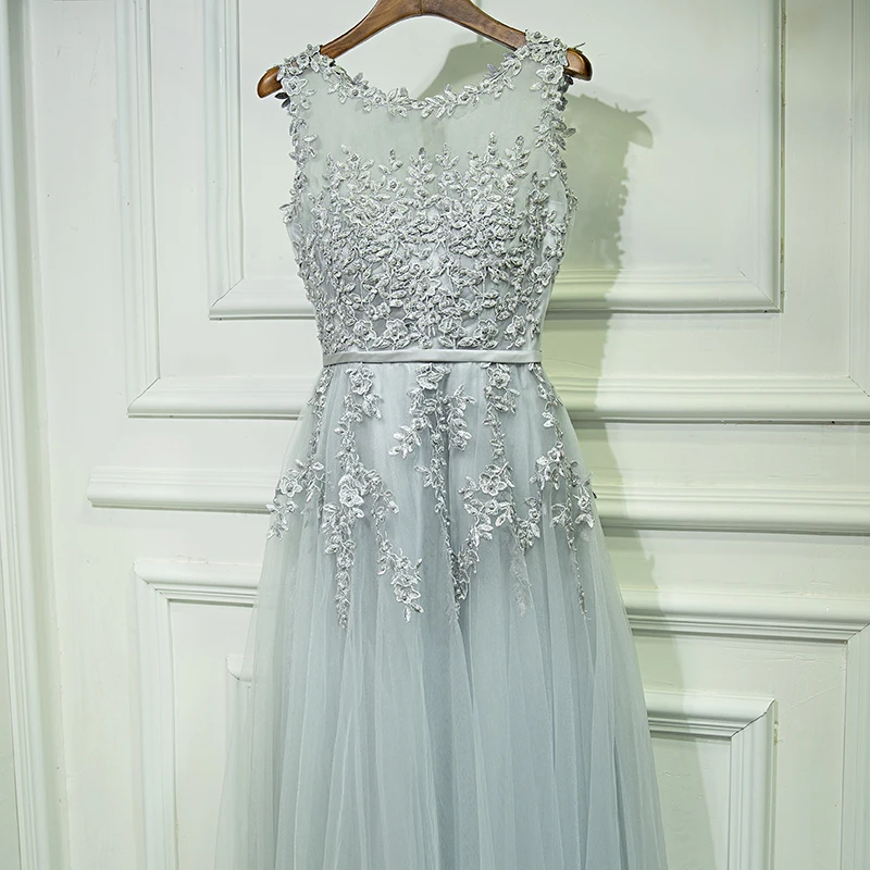 

Women's O neck sleeveless lace applique hand beading evening party dress red grey pretty short formal prom wedding party dresses