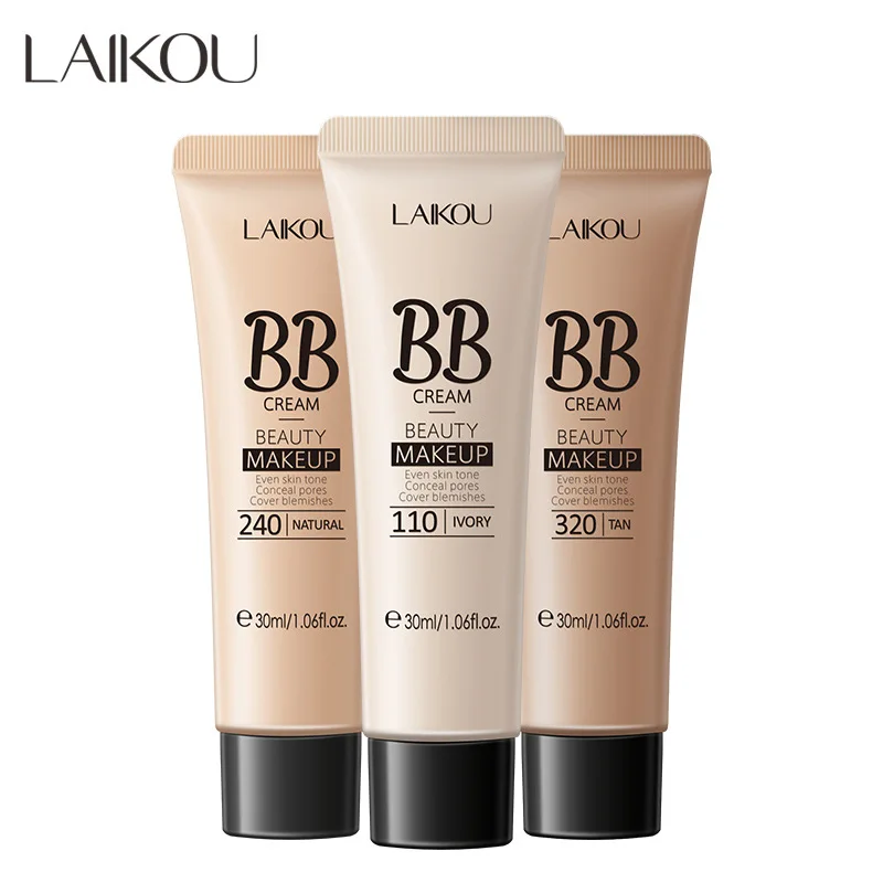 

LAIKOU BB Cream Brighten Even Skin Tone Liquid Foundation Cosmetic Moisturizing Concealer Cover Blemishes Conceal Makeup 30ml