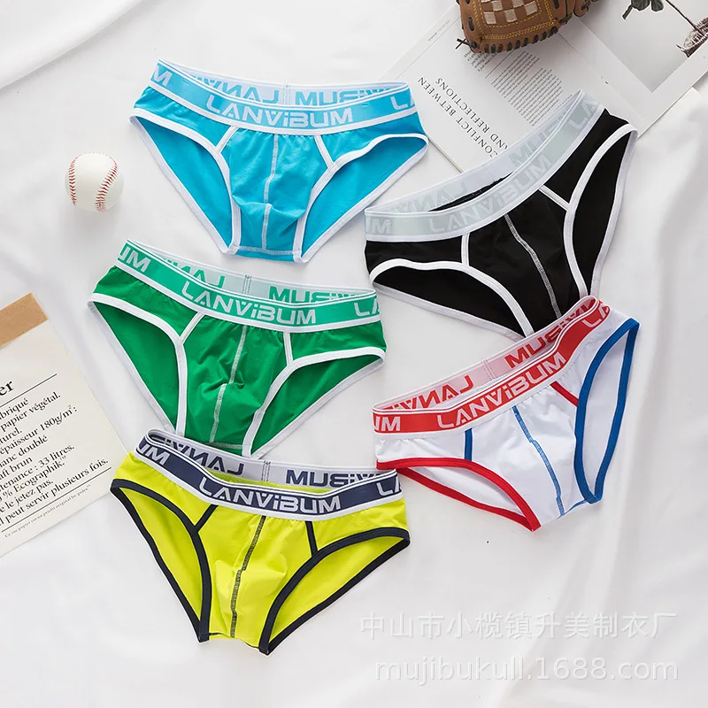 

Новинка 2021, мужское нижнее белье, удобное нижнее белье из чистого хлопка, хлопковые трусы со средней талией, нижнее белье с выпуклым дизайно...