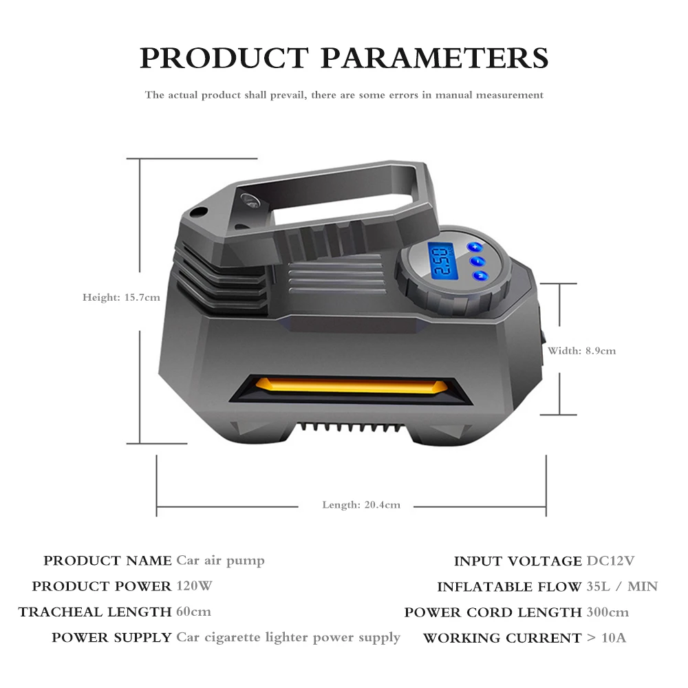 150 PSI 12V DC автомобильный ручной воздушный насос зарядный с цифровым экраном