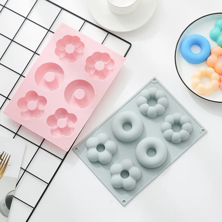 

Party Dessert Silicone Mold Doughnut Shape 6 Hole Round Soap Mold Crafts Chocolate Cake Molding Handmade Tools