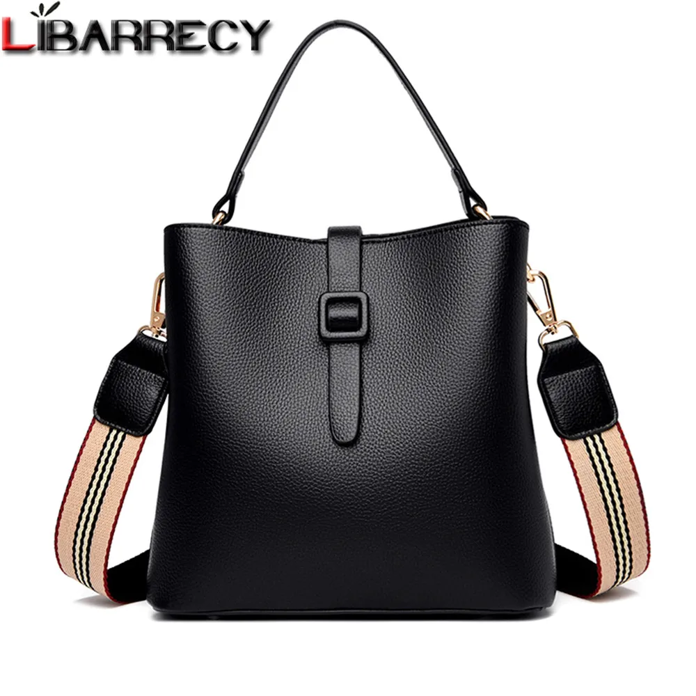 

High Quality PU Leather Ladies Bucket Bag Solid Color Designer Women's Handbag 2021 Fashion New Women Shoulder Messenger Bags
