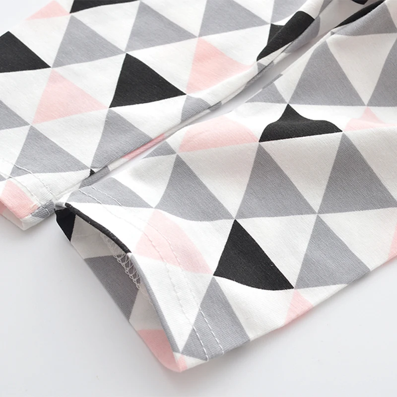 3Pcs Newborn Baby Girl Spring Fall Clothes Set Long Leeve Letter T-Shirt Geometric Pants Headband Infant Girls Clothing Outfits |
