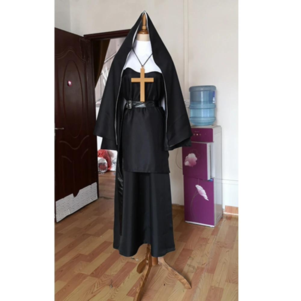 Костюм для косплея монахиня валак длинное платье костюм священника страшный