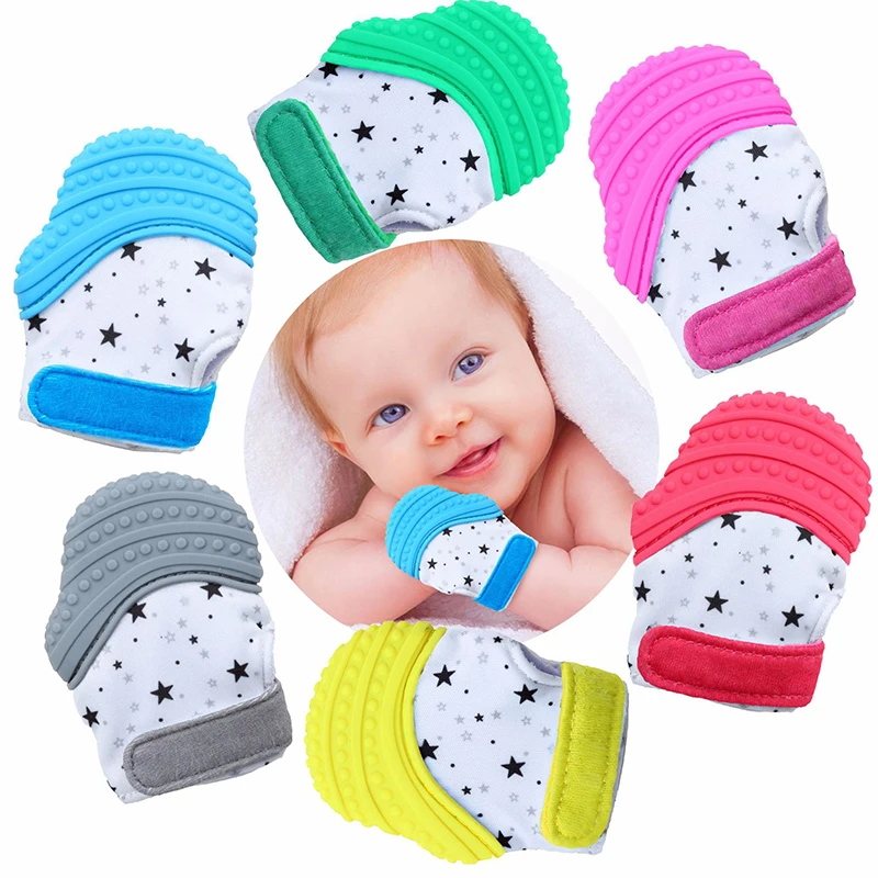 

Cartoon Molar Gloves Bite Chew Toys Anti-bite Hand Protect Baby Dental Care Food Grade Silicone/Polyester Safe Grind Teeth Tools