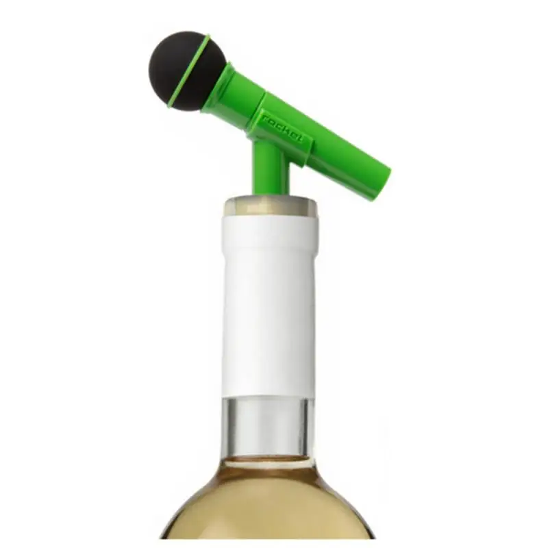 

1PC Creative Microphone Shape Bottle Stopper Silicone Vacuum Wine Stopper Sealer Family Bar Preservation Tools Reuse Practical