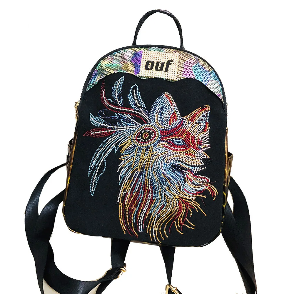 

Рюкзак женский из искусственной кожи, Повседневная модная Наплечная Сумочка с принтом животных, повседневный ранец