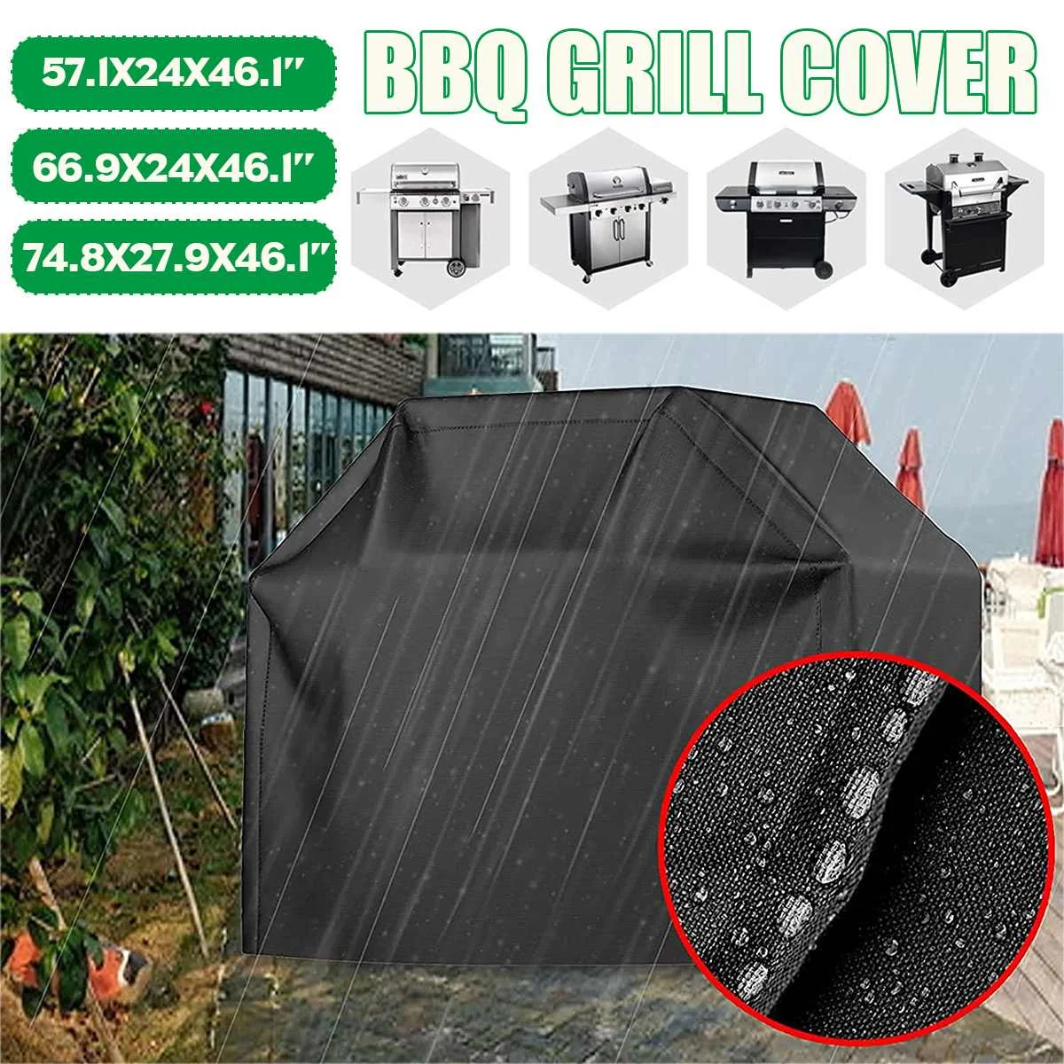 

Чехол для барбекю, водонепроницаемый пылезащитный круглый чехол для гриля с защитой от дождя