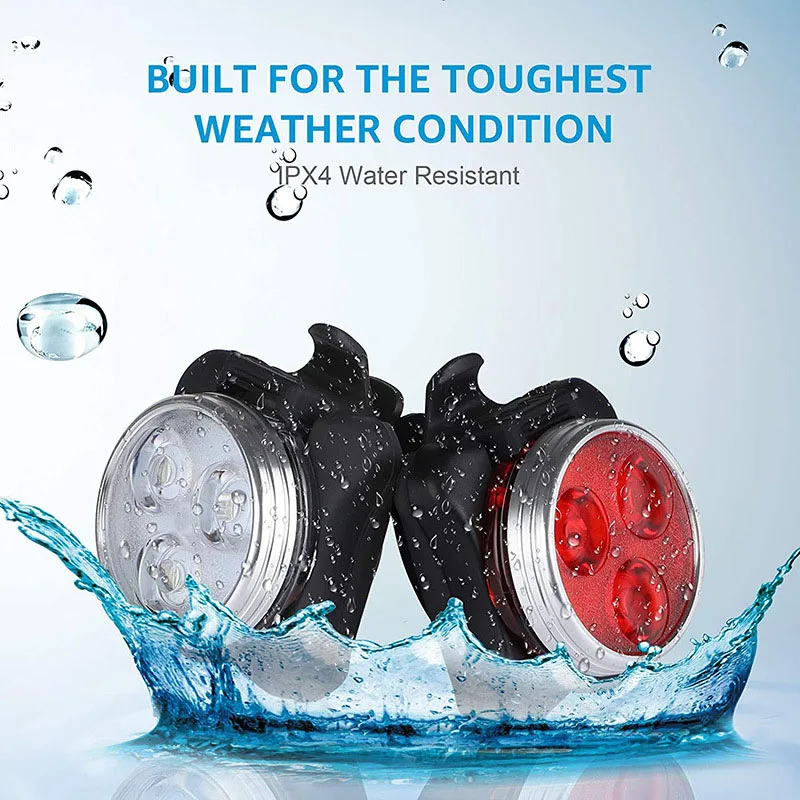 

USB Rechargeable LED Bike Light Bicycle Riding Lamp Waterproof Headlight Taillight Warning Lights Cycling Bike Accessories