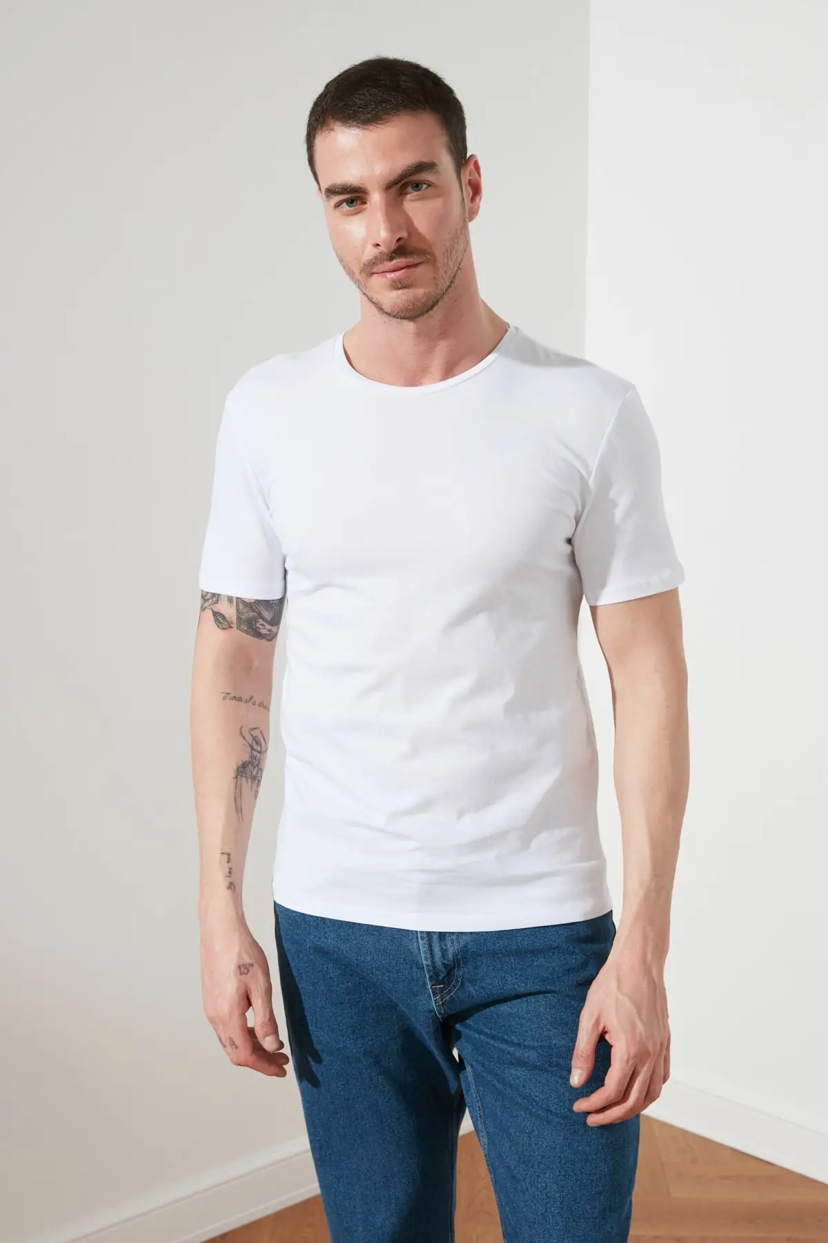 

Multi Color Men's Basic Slim Fit 3 Pack T-Shirt TMNSS19BO0007