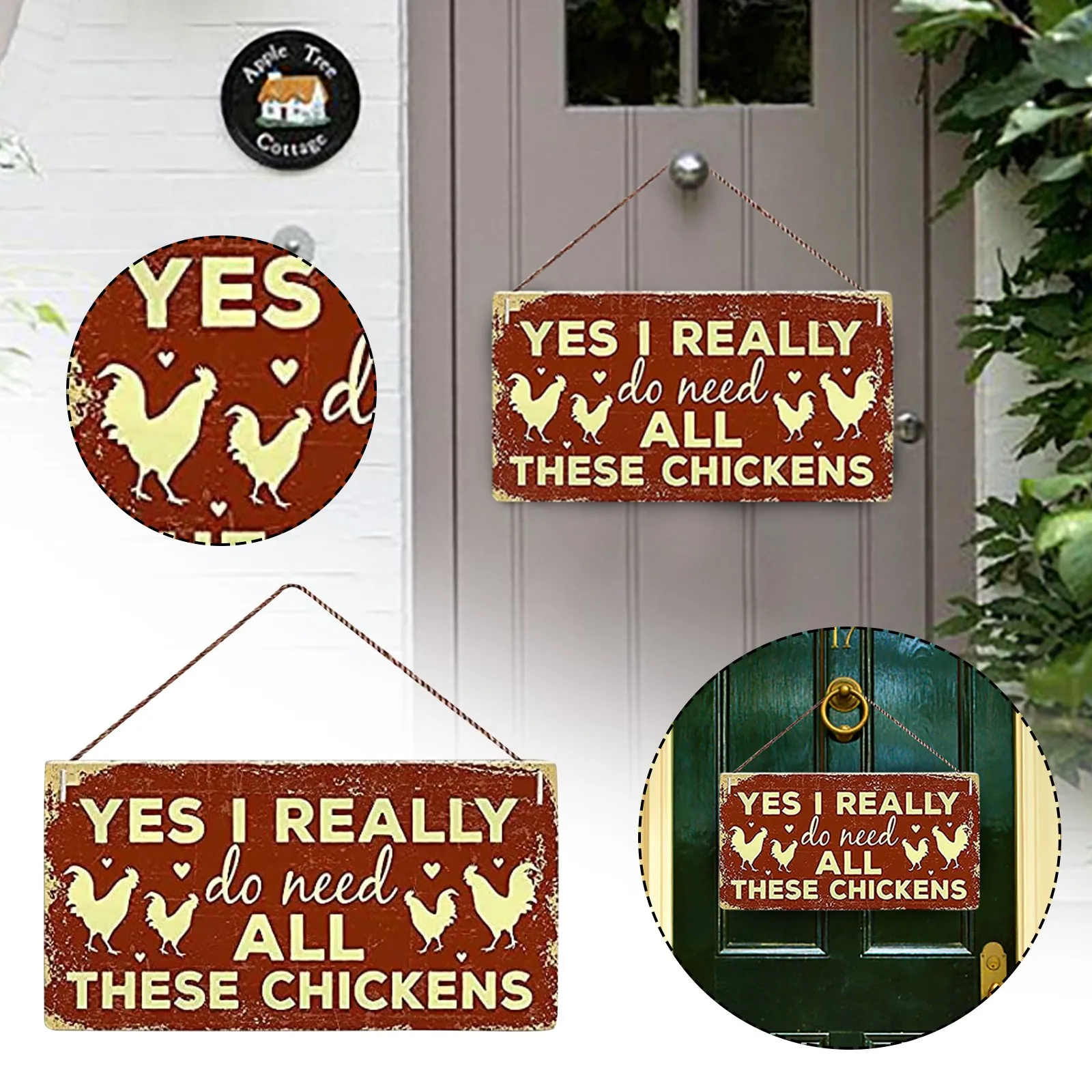 Funny Farm настенные украшения знаков подвески деревянные садовые ротанговые венки металлические ободки декор Diy.