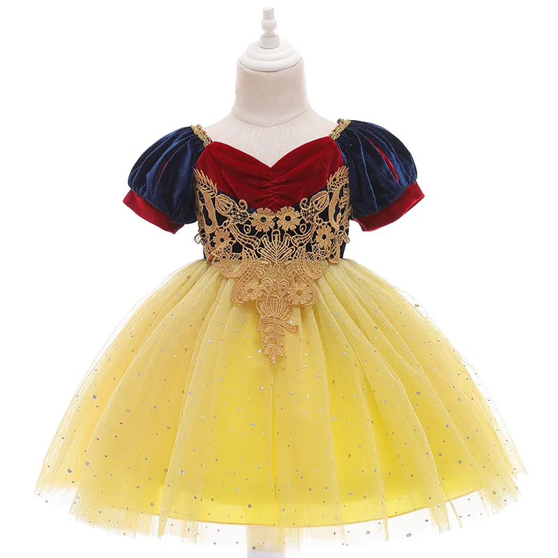 

Toddler Girls Christmas Snow White Lace Dresses for Infant A Year Girl Prom Dess Elegant Kid Formal Wedding Evening Dress for Ne