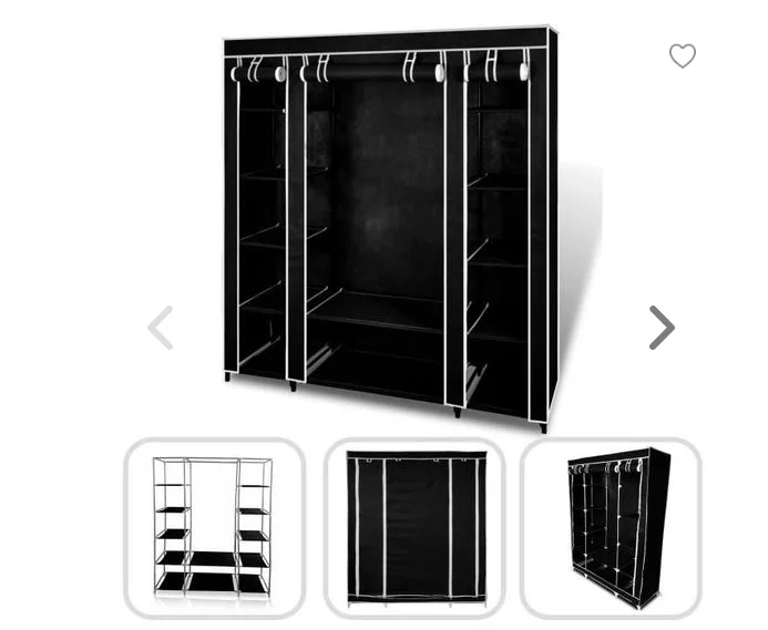 

Wardrobe Storage Organizer Fabric Folding Cloth Storage Cabinet Assembly Easy Install Reinforcement Wardrobe Clothes Rack HWC