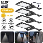 СВЕТОДИОДНАЯ беспроводная настенная уличная лампа на солнечной батарее, украшение с пассивным ИК датчиком движения, уличное садовое освещение для двора, 36 светодиодов