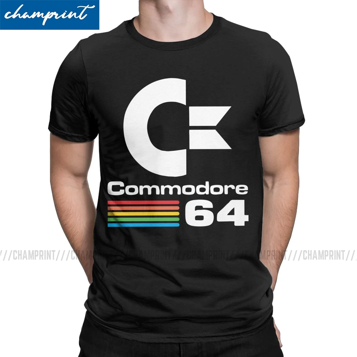 

Commodore 64 Logo Men T Shirts C64 SID Amiga Retro Computer Geek Nerd Awesome Tee Shirt O Neck T-Shirts Gift Idea Clothes