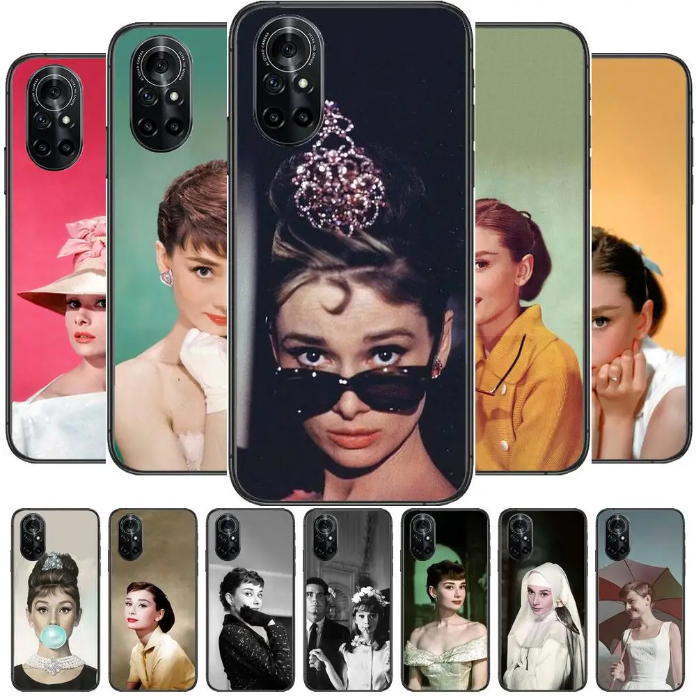 

B-Beautiful Audrey Hepburn Clear Phone Case For Huawei Honor 20 10 9 8A 7 5T X Pro Lite 5G Black Etui Coque Hoesjes Comic Fash