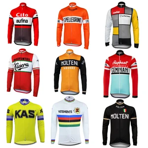 Велосипедная Джерси с длинным рукавом, зимняя флисовая и без флиса, командная одежда для велоспорта molteni, Джерси для горного велосипеда