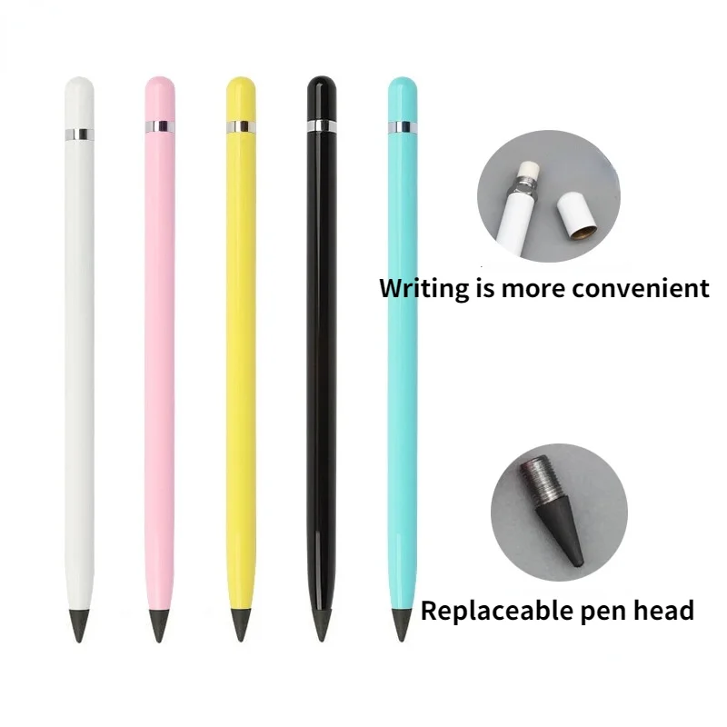 

1 безчернильный вечный карандаш, не требует чернил, деревянный стержень, металлическая ручка для подписи, милые школьные принадлежности, ка...