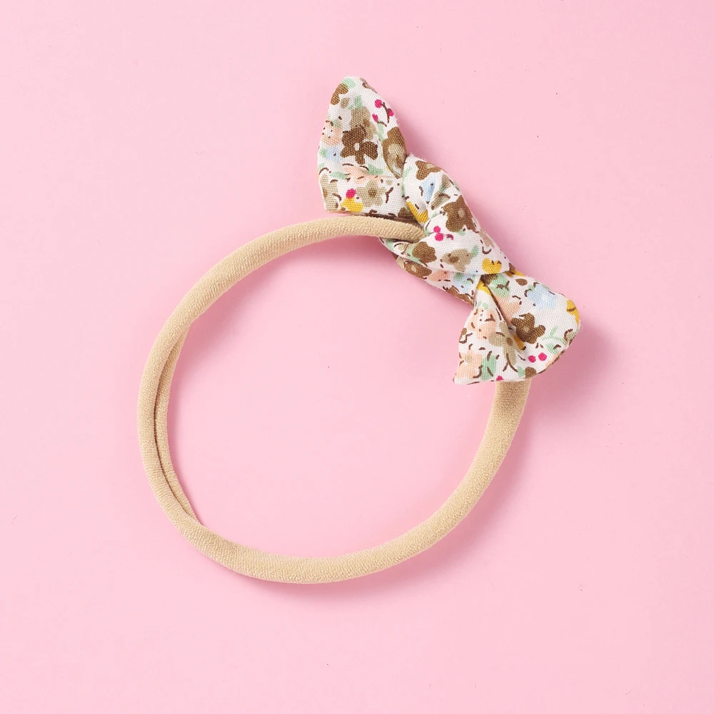 Модная повязка на голову с цветочным принтом для детей эластичная нейлоновая