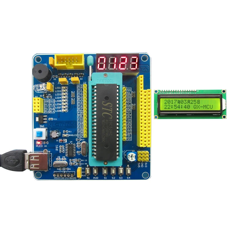 51/AVR MCU Минимальная Системы доска 51 учебная плата макетная с ЖК-дисплей |
